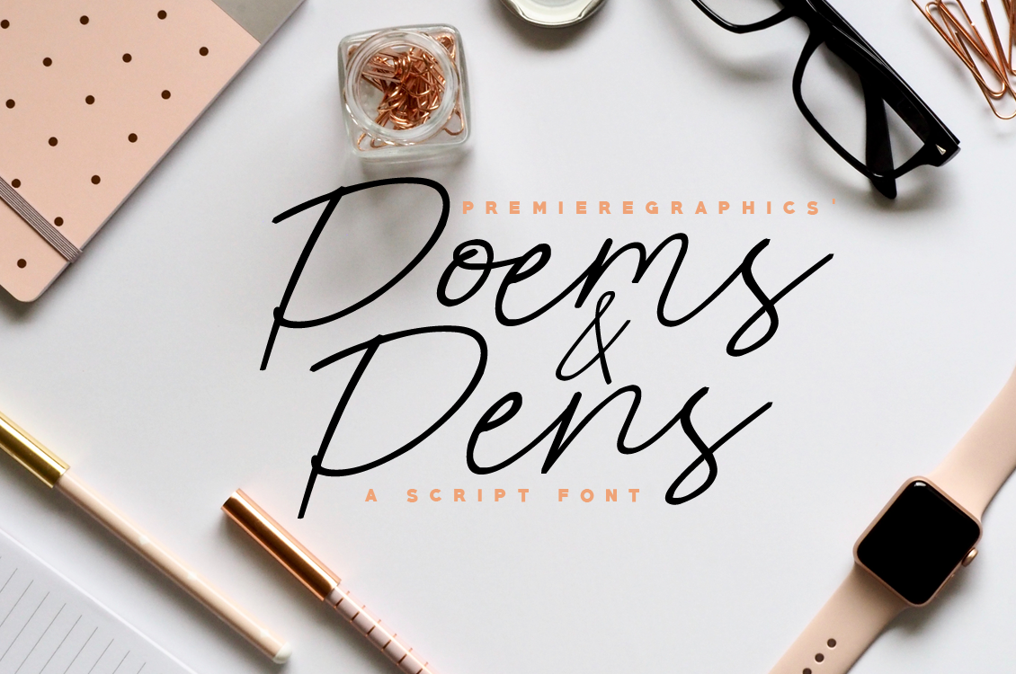 Poems & Pens Bold Italic font